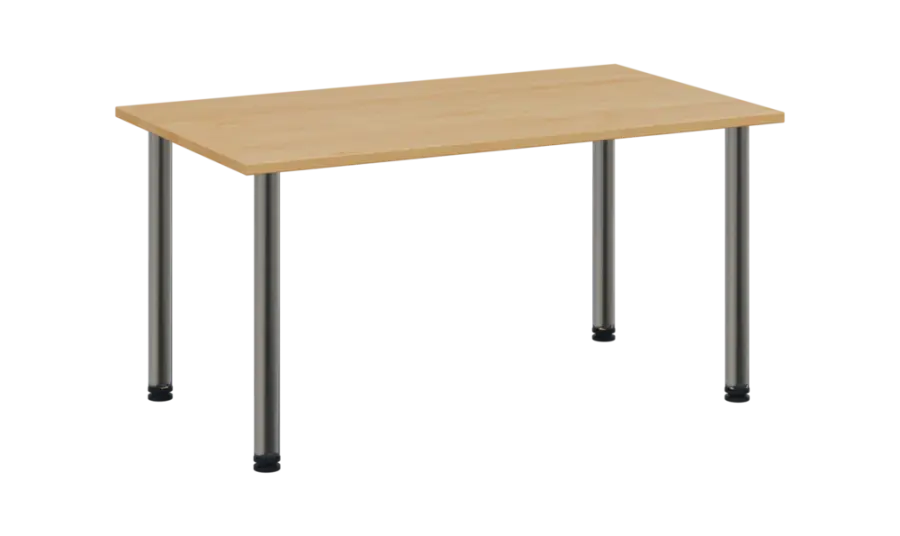 CRTR 140 jídelní stůl, kovová podnož chrom, deska 25 mm, 1394x800 mm, javor horský